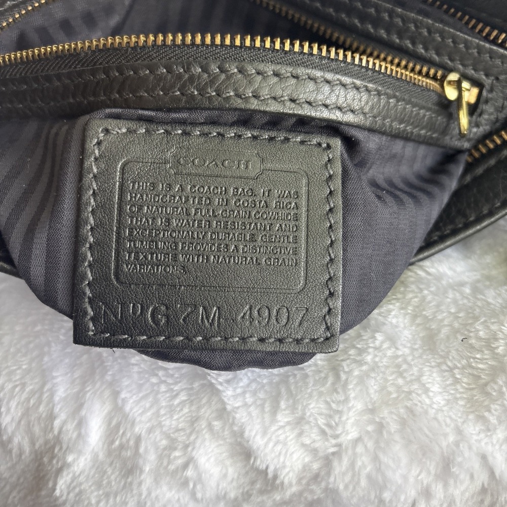 Vintage COACH Sonoma Bucket Zip Bag Black Pebble Leather 4907 90s Costa Rica - Picture 13 of 16